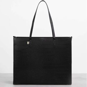 BEIS Large Work Tote in Black Croc